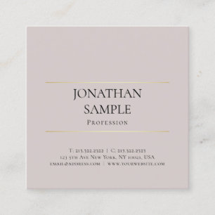 Trendy Minimalistic Design Creative Plain Luxury Square Business Card