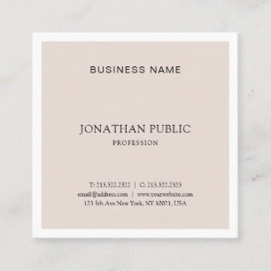 Trendy Minimalistic Design Elegant Plain Luxury Square Business Card
