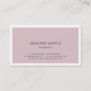 Trendy Minimalistic Modern Elegant Color Plain Business Card