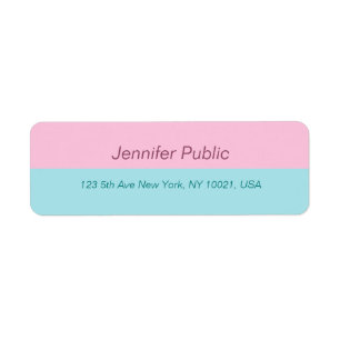 Trendy Mint Blue Blush Pink Elegant Return Address Label