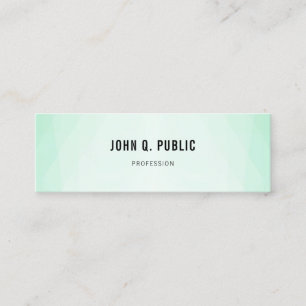 Trendy Mint Green Modern Minimalist Template Mini Business Card