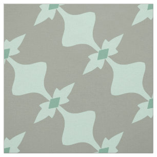 Trendy Mint Grey Retro Pattern Fabric