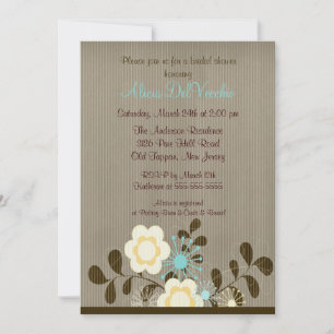 Trendy Mod Flower Bridal Shower Invitation