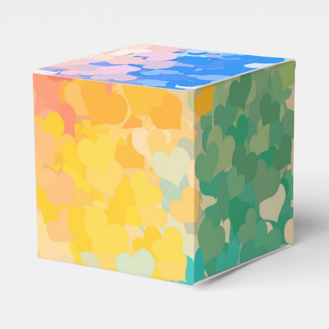 Trendy Modern Abstract Art Elegant Template Favour Box (Front Side)