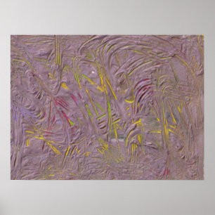 Trendy Modern Abstract Art Pink Yellow Green Poster