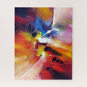 Trendy Modern Abstract Expressionism Painting Jigsaw Puzzle