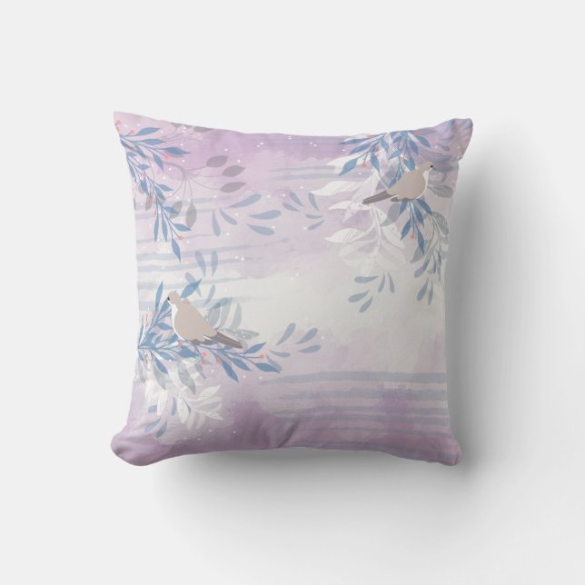 Trendy Modern Abstract Floral botanical Cushion (Front)