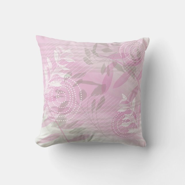 Trendy Modern Abstract Floral botanical Cushion (Front)