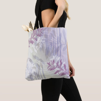 Trendy modern abstract floral botanical leaf tote bag