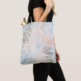 Trendy modern abstract floral botanical leaf tote bag