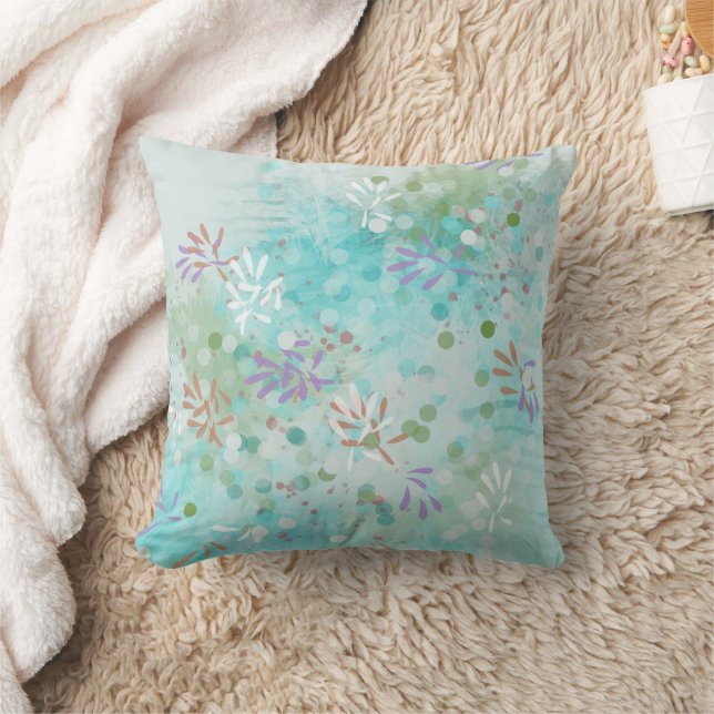 Trendy Modern Abstract Floral Cushion (Blanket)