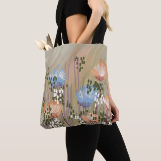 Trendy Modern Abstract Floral Tote Bag