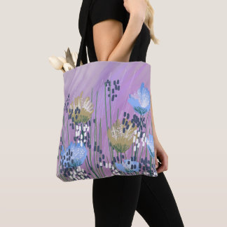 Trendy Modern Abstract Floral Tote Bag