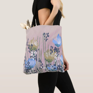 Trendy Modern Abstract Floral Tote Bag