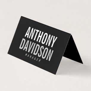 Trendy Modern Black Bold Text Business Card