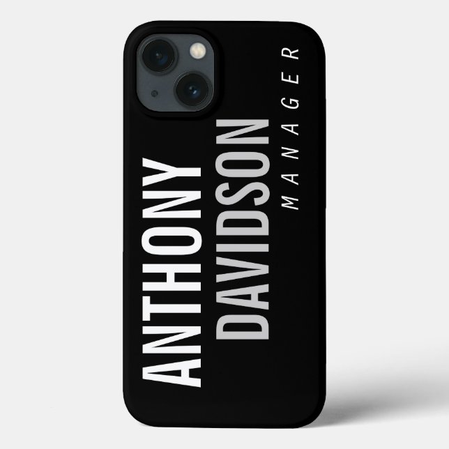 Trendy Modern Black Bold Text Case-Mate iPhone Case (Back)
