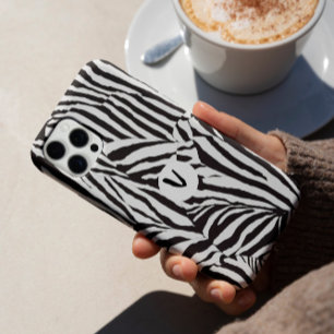 Trendy Modern Black White Zebra Motif  iPhone 16 Pro Case