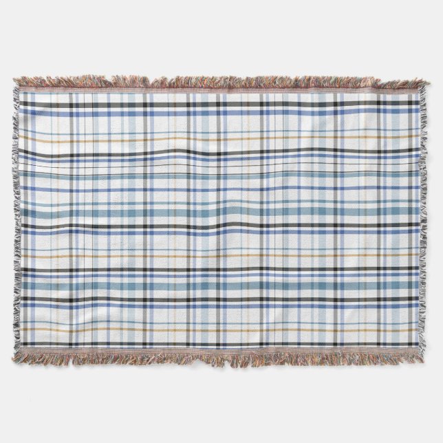 Trendy Modern Boho Chic Plaid Throw Blanket (Front)