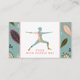 Trendy Modern Boho Yoga Instructor Business Card