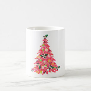 trendy modern bright colour festive christmas tree coffee mug