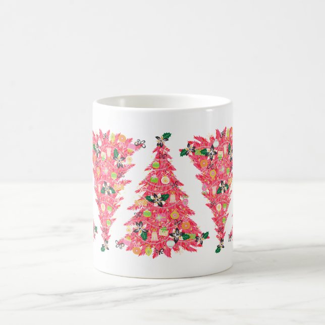 trendy modern bright colour festive christmas tree coffee mug (Center)