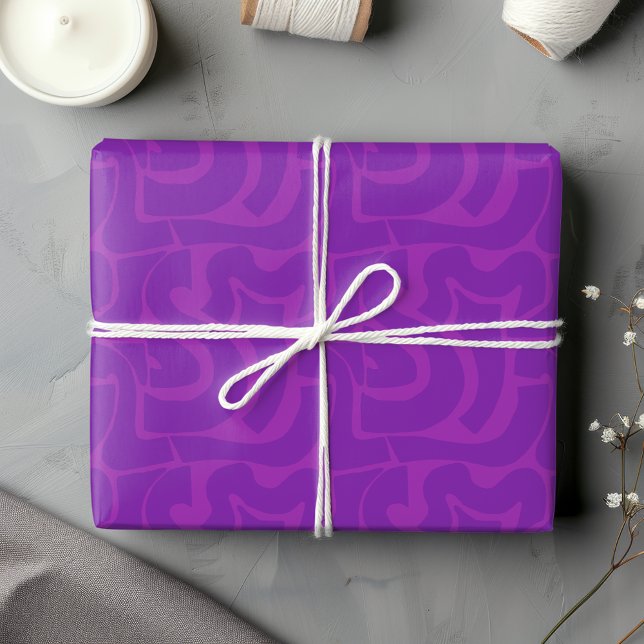 Trendy Modern Bright Coloured Purple & Pink Wrapping Paper Sheet (Creator Uploaded)