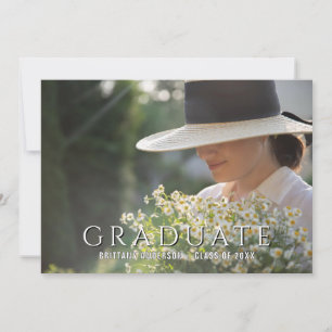 Trendy Modern Calligraphy 4 Photo Collage Graduate Announcement