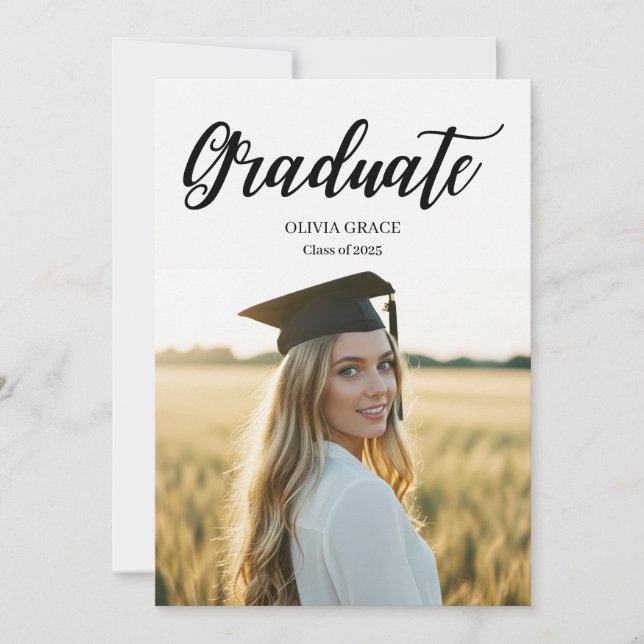Trendy Modern Casual 2 Photo Graduation Invitation (Front)
