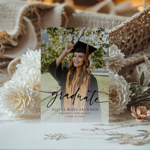 Trendy Modern Casual Photo Graduation Announcement