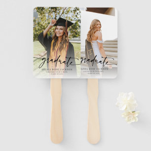 Trendy Modern Casual Photo Graduation Hand Fan