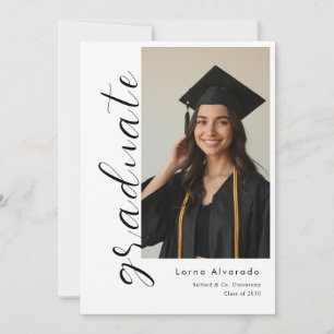 Trendy Modern Casual Photo Graduation Invitation