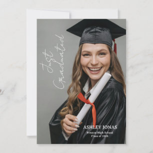 Trendy Modern Casual Photo Graduation Invitation