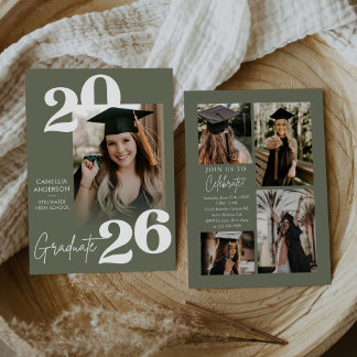 Trendy Modern Casual Photo Graduation Invitation