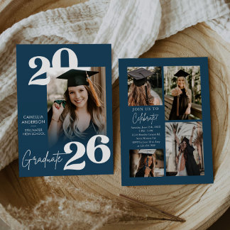 Trendy Modern Casual Photo Graduation Invitation
