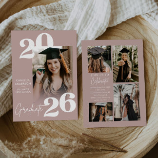 Trendy Modern Casual Photo Graduation Invitation