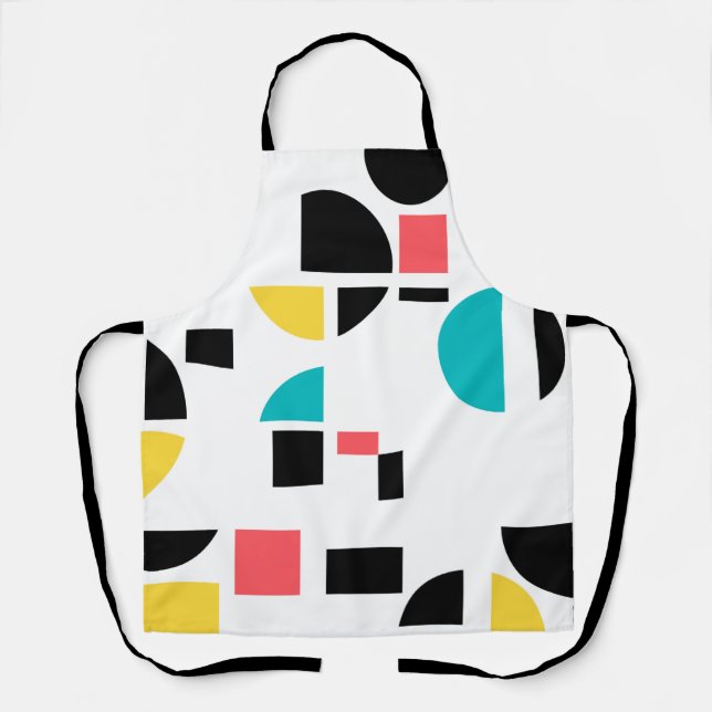 Trendy, modern, cheerful, fun geometric pattern apron (Front)