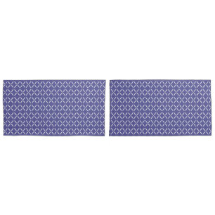 Trendy Modern Chic Blue Purple and white Flowers Pillowcase