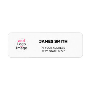 Trendy Modern Chic Custom White Return Address Label
