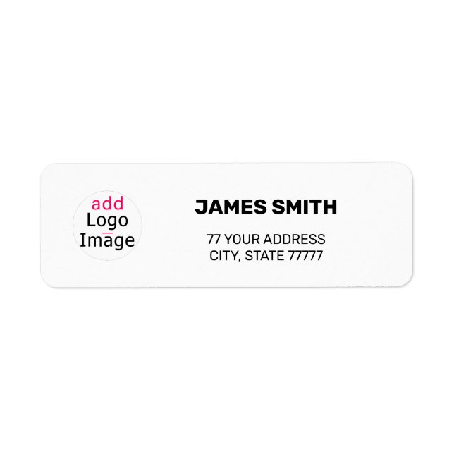 Trendy Modern Chic Custom White Return Address Label (Front)