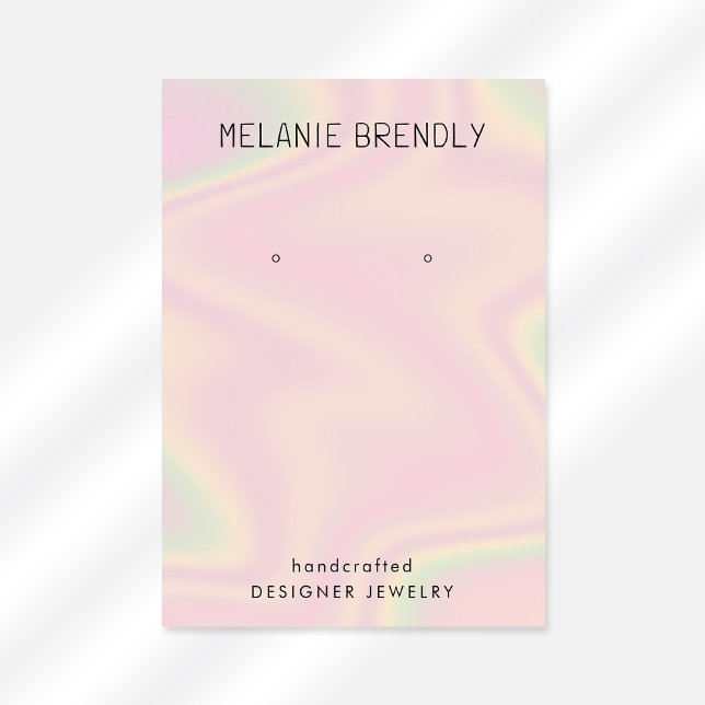 Trendy Modern Chic Jewellery Earring Display Business Card (Stylishly Personalize with Your Custom Name/Optional Text. Add Contact Information on Reverse Side.)