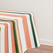 Trendy Modern Chic orange green and White Stripes