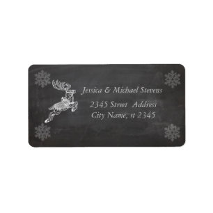 Trendy modern Christmas reindeer chalkboard Label