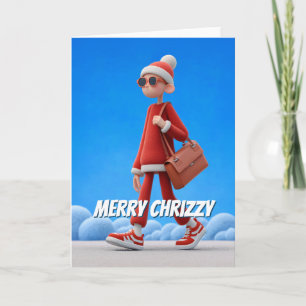 Trendy Modern Christmas Walker Holiday Card