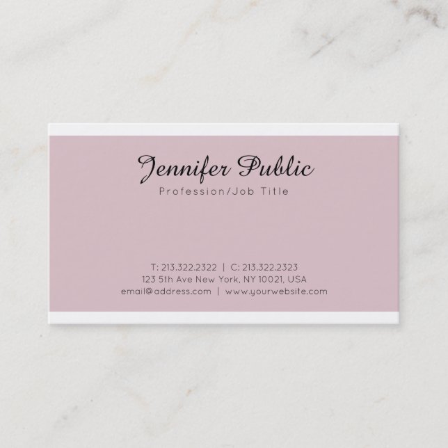 Trendy Modern Clean Classy Creative Design Deluxe Business Card (Front)