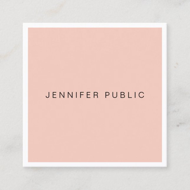 Trendy Modern Clean Template Professional Elegant Square Business Card (Front)