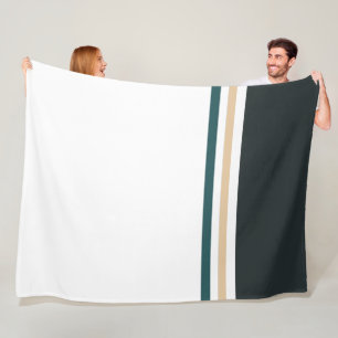 Trendy Modern colour block and Stripes  Fleece Blanket