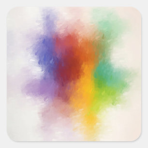 Trendy Modern Colourful Abstract Art Blank Templat Square Sticker