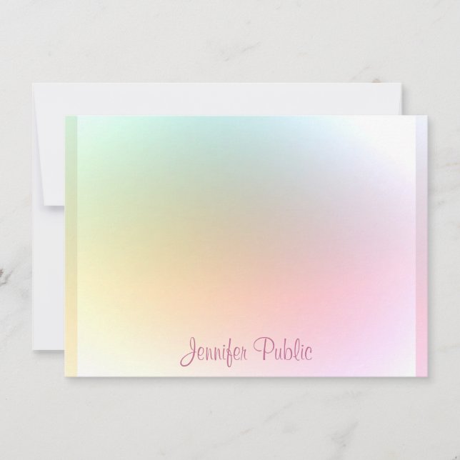 Trendy Modern Colourful Calligraphed Script Text Card (Front)