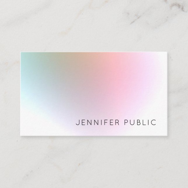 Trendy Modern Colourful Elegant Professional Desig Business Card (Front)