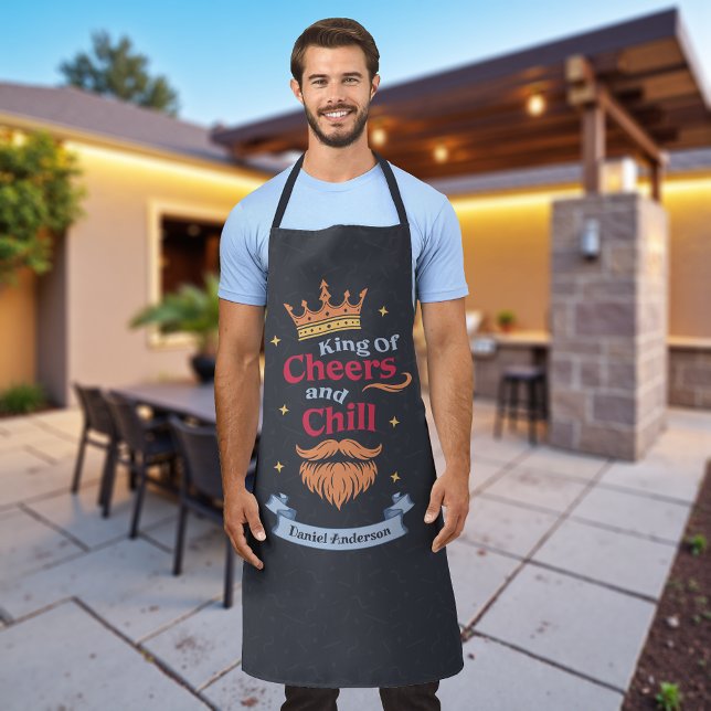 Trendy Modern Colourful Funny King Quote Typograph Apron (Creator Uploaded)